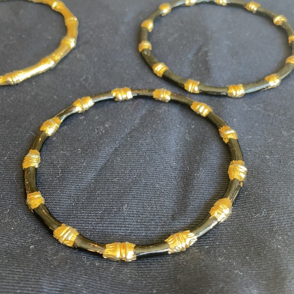 K J Lane style enamel bamboo bangles - Picture 9 of 9